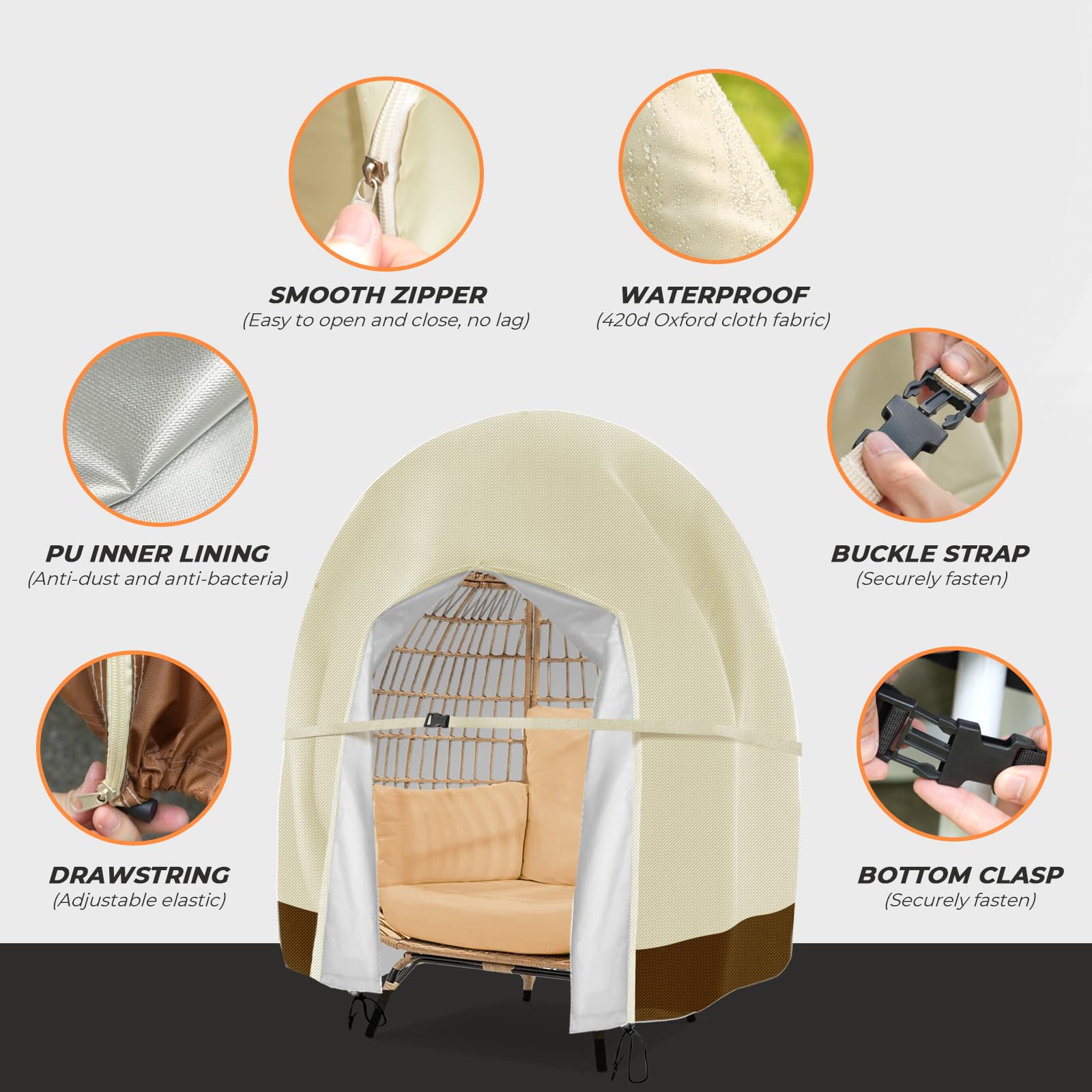 Aurragiy 420D oxford fabric close-up resists water and UV damage