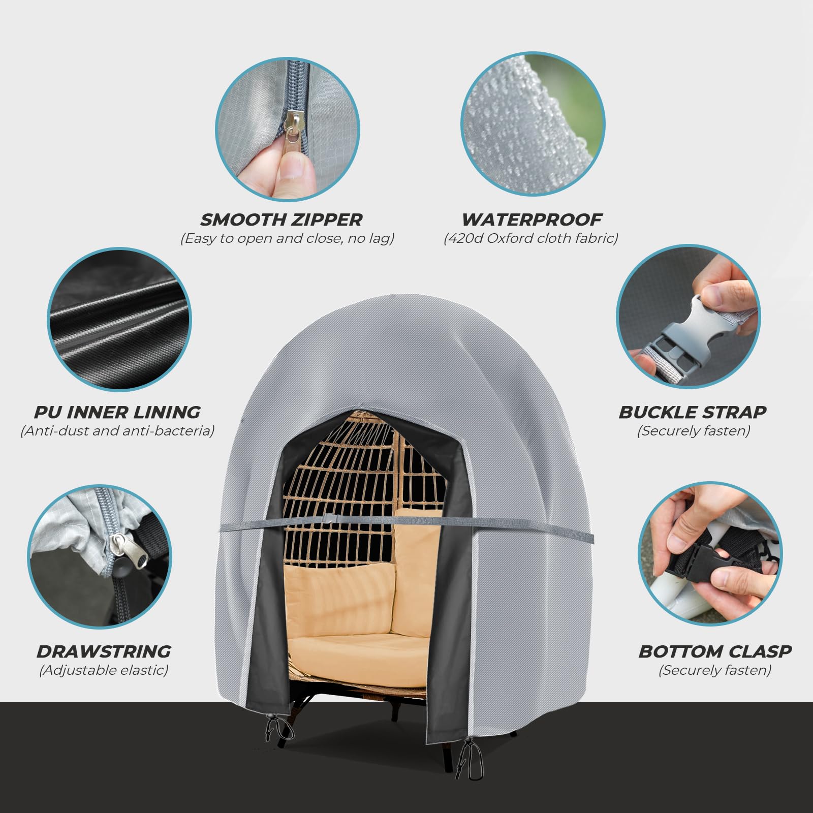 Aurragiy folded cover compact for easy storage and transport