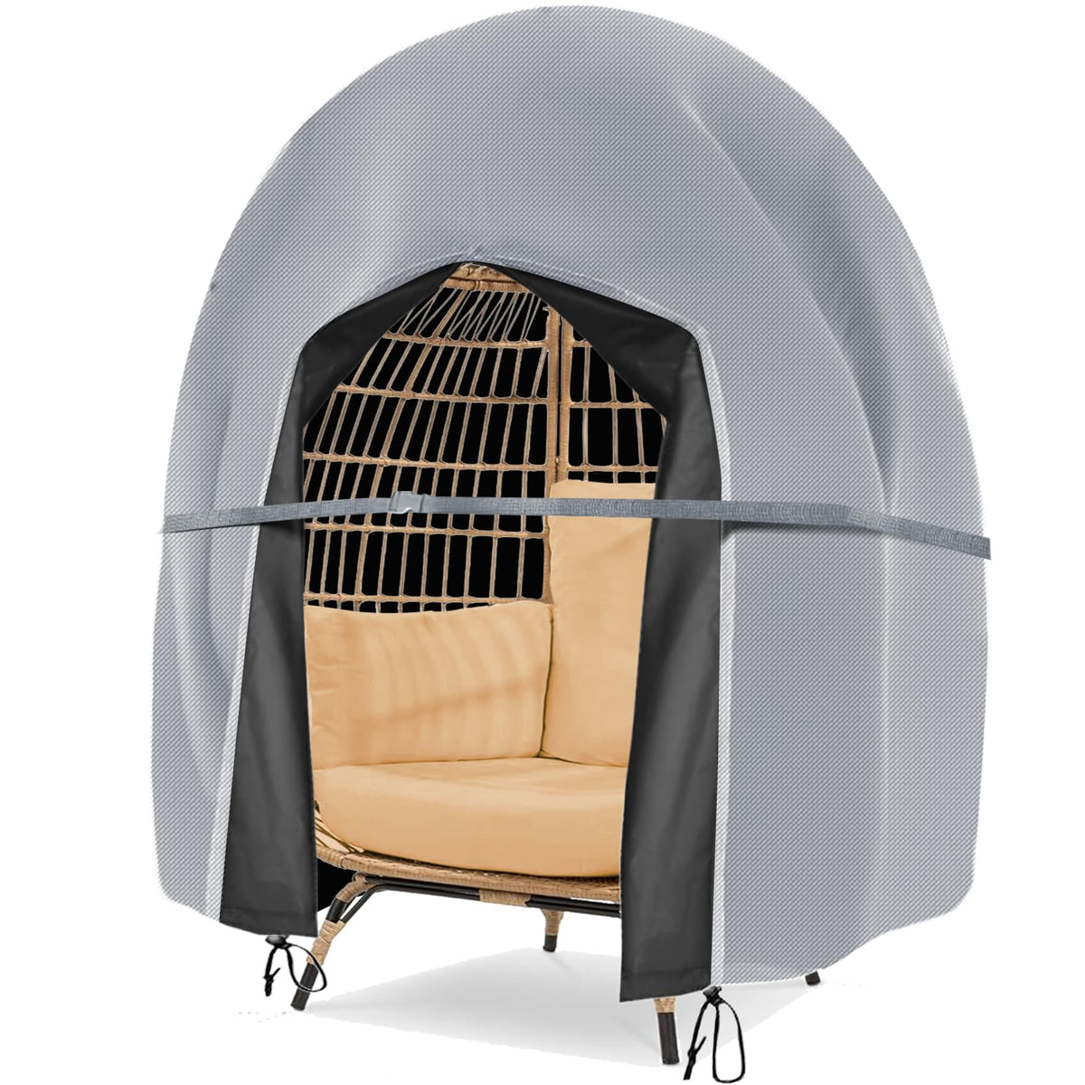 Aurragiy front view full coverage protecting double egg chair outdoors
