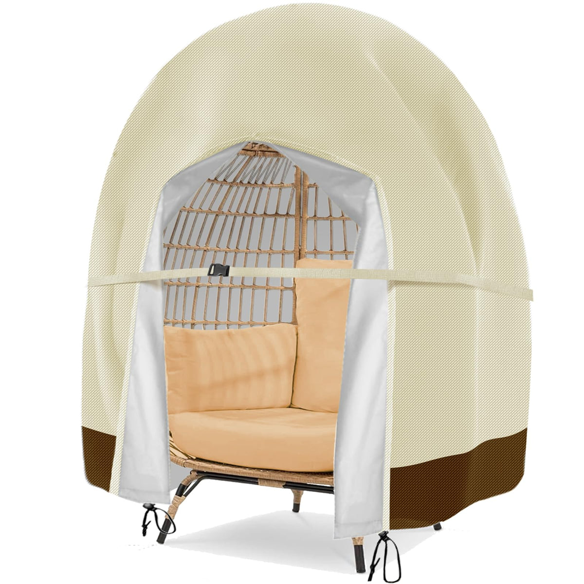 Aurragiy front view covering double egg chair protects furniture from rain