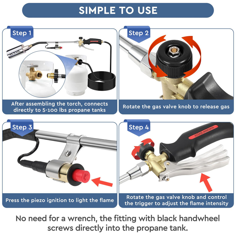 AUSAIL 10-foot hose and connector for safe distance and easy hookup