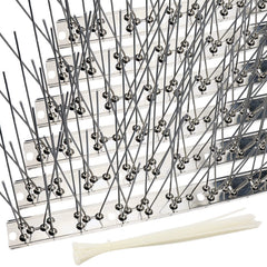 aushucu front packaging showing complete bird spike kit and included zip ties for quick protection