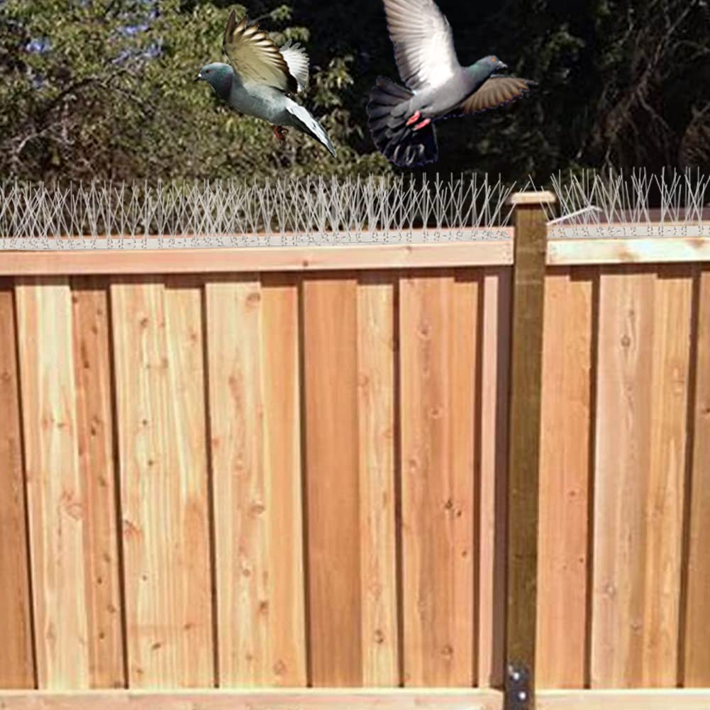 aushucu bird spikes mounted on fence post offering discreet perimeter protection