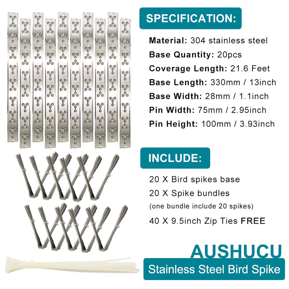 aushucu stainless steel spines close view showing durable rust-resistant rods