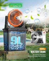 Ausic 9L bucket and lid filled with water for long lasting misting