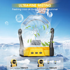 Ausic close-up of mist nozzle highlighting fine evaporative cooling