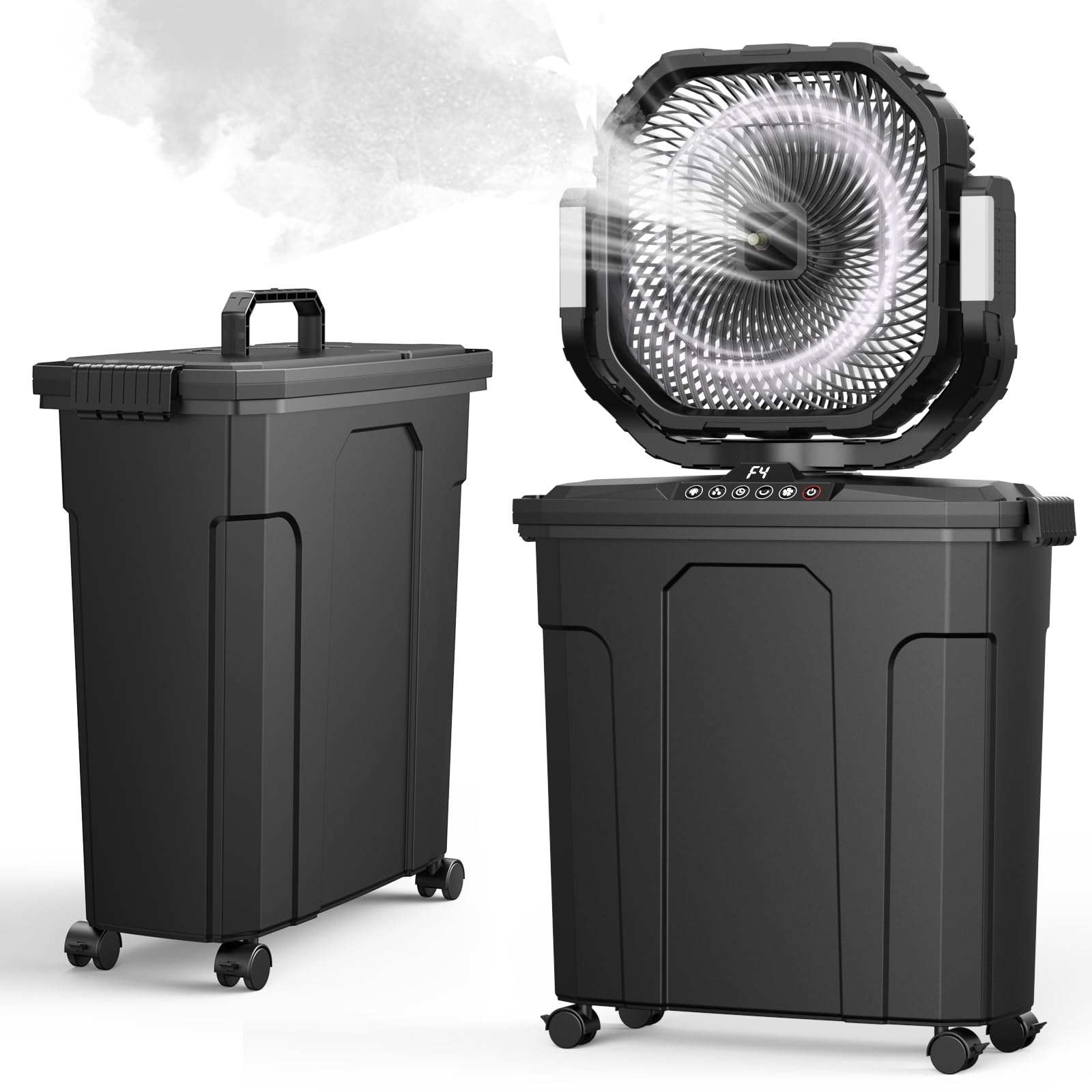 Ausic front view showing fan and packaging for easy identification and fast setup