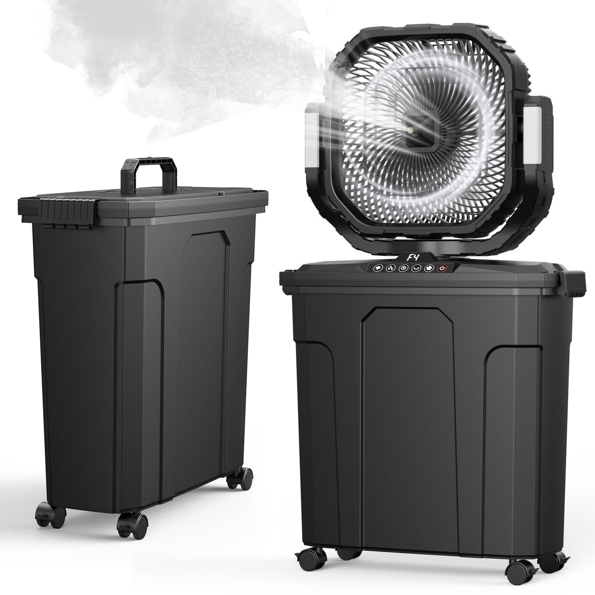 Ausic front view showing fan and packaging for easy identification and fast setup