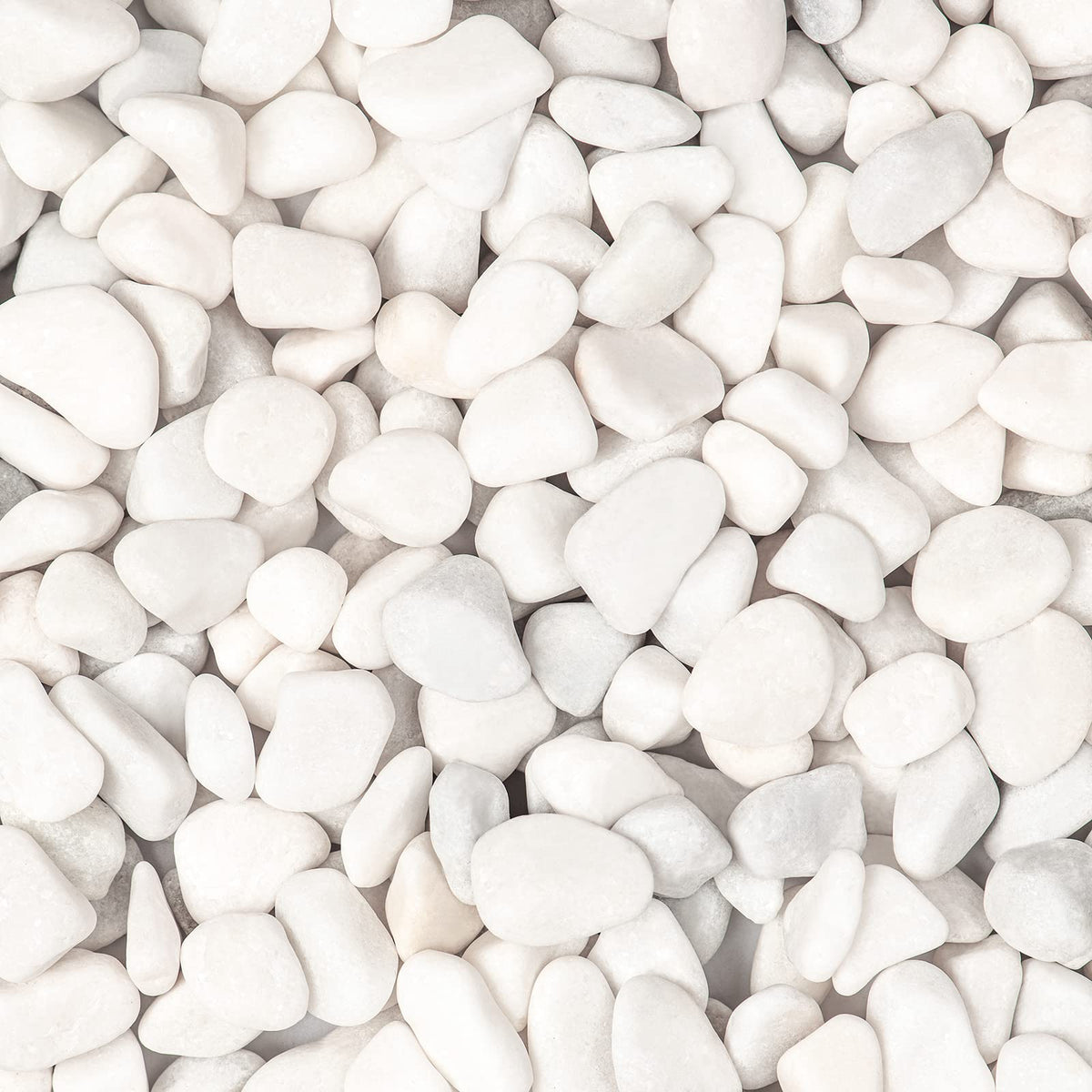 Ausluru front package of white pebbles showing quantity and finish benefits