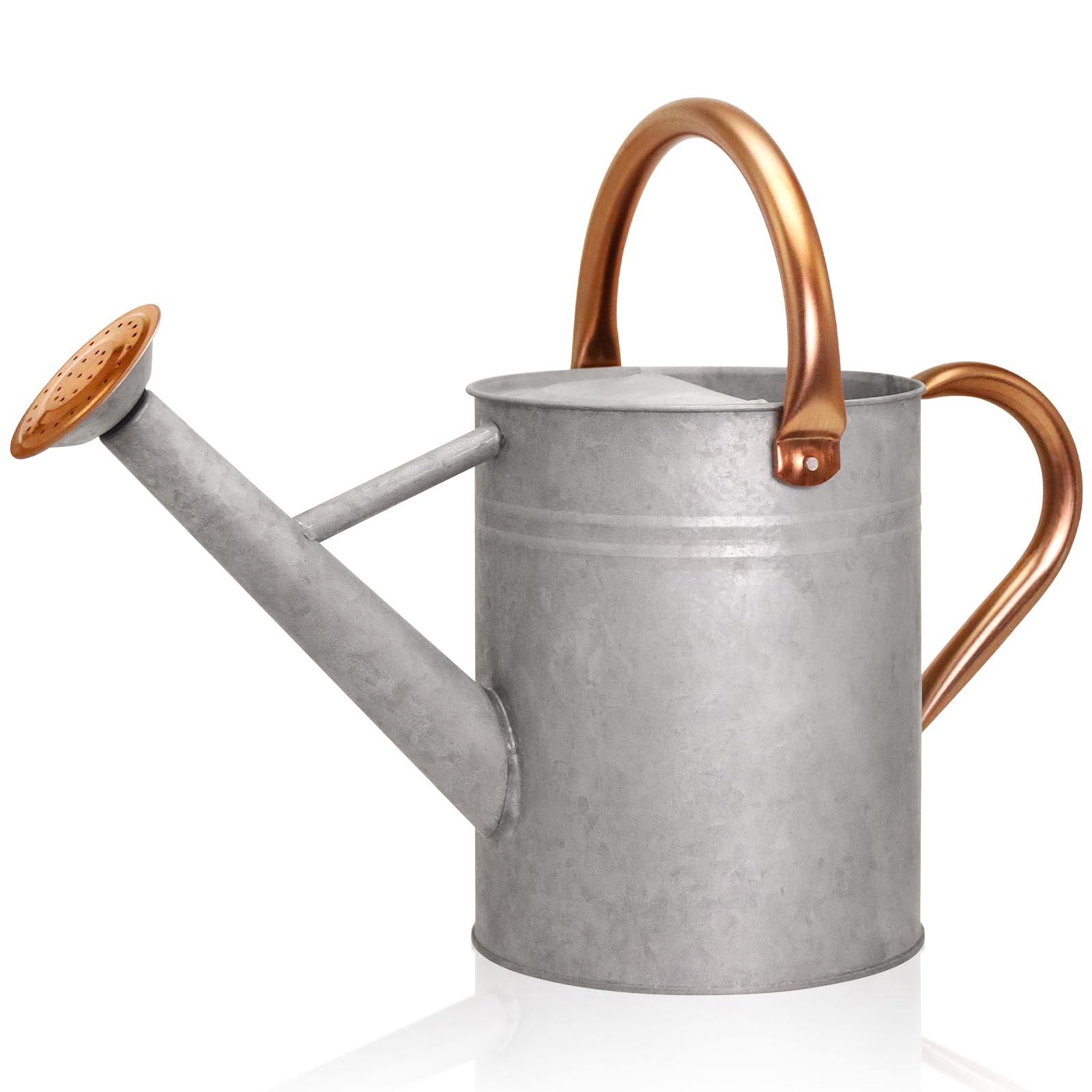 Ausluru front view galvanized watering can shows durable finish and elegant form for lasting use