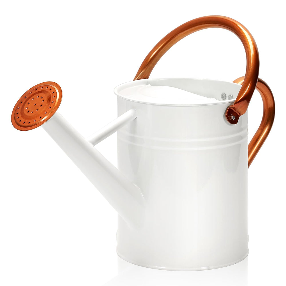 Ausluru front view white watering can showing sleek design and easy pouring