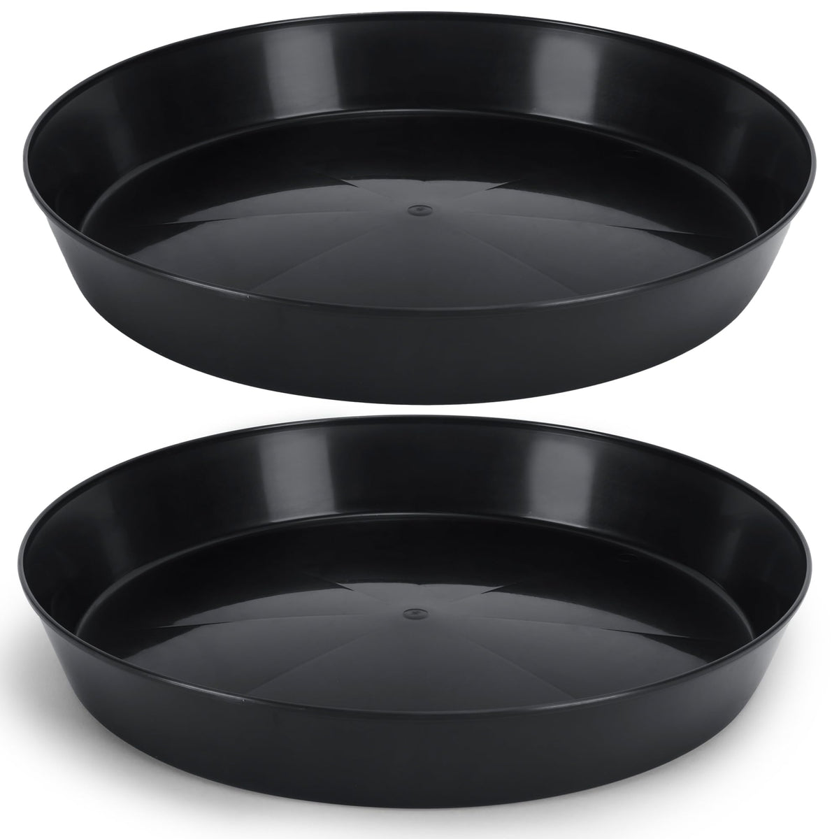 Austin Planter front view of 21in black saucer showing durable rim and flat base
