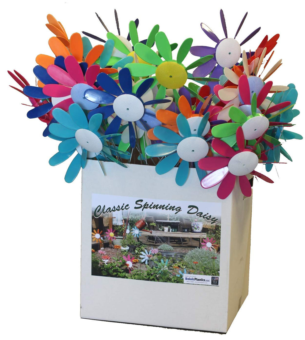 Austin Planter Beloit Plastics single daisy in a planter showing 24-inch height and proportion for containers