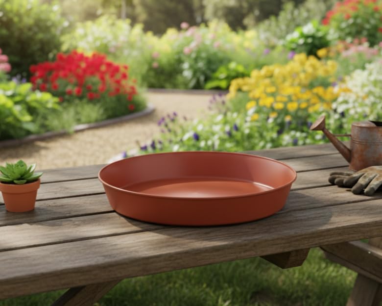 Austin Planter on wood deck protecting surface from water