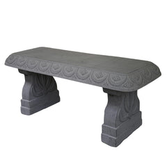 AUSTRAM bench front view showing classical stone look and sturdy seating