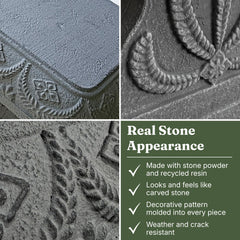 AUSTRAM bench seat closeup showing textured stone-resin surface for comfort