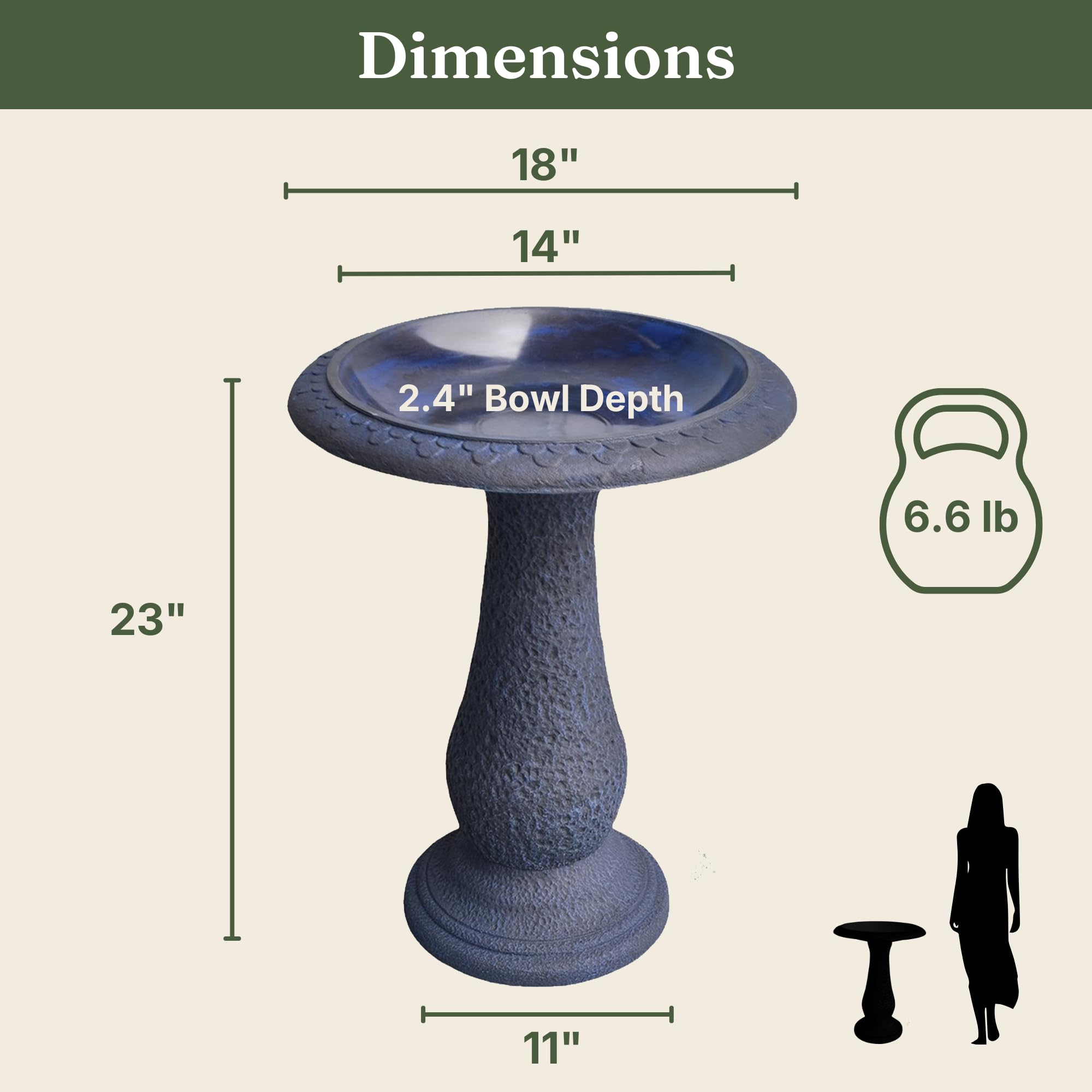 AUSTRAM birdbath in use with birds demonstrating attraction and activity