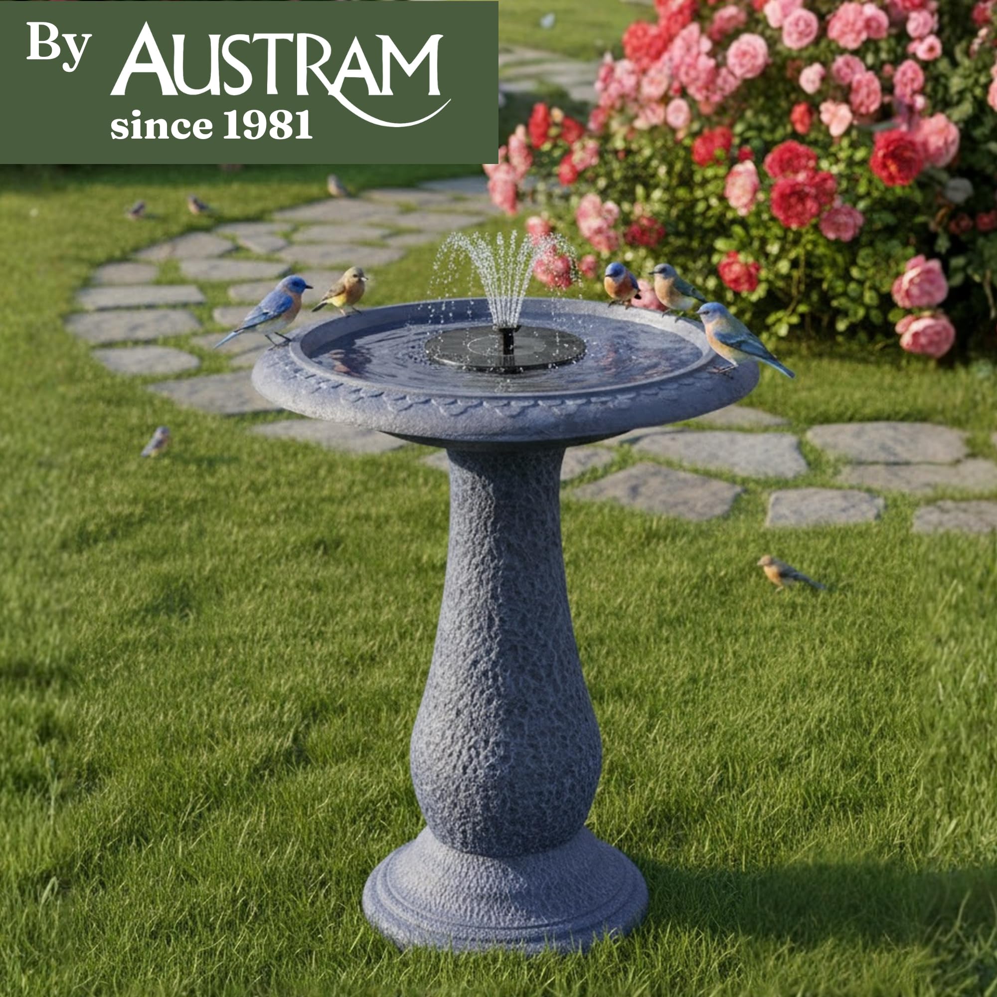 AUSTRAM evening lit fountain ambience showing gentle movement and sound