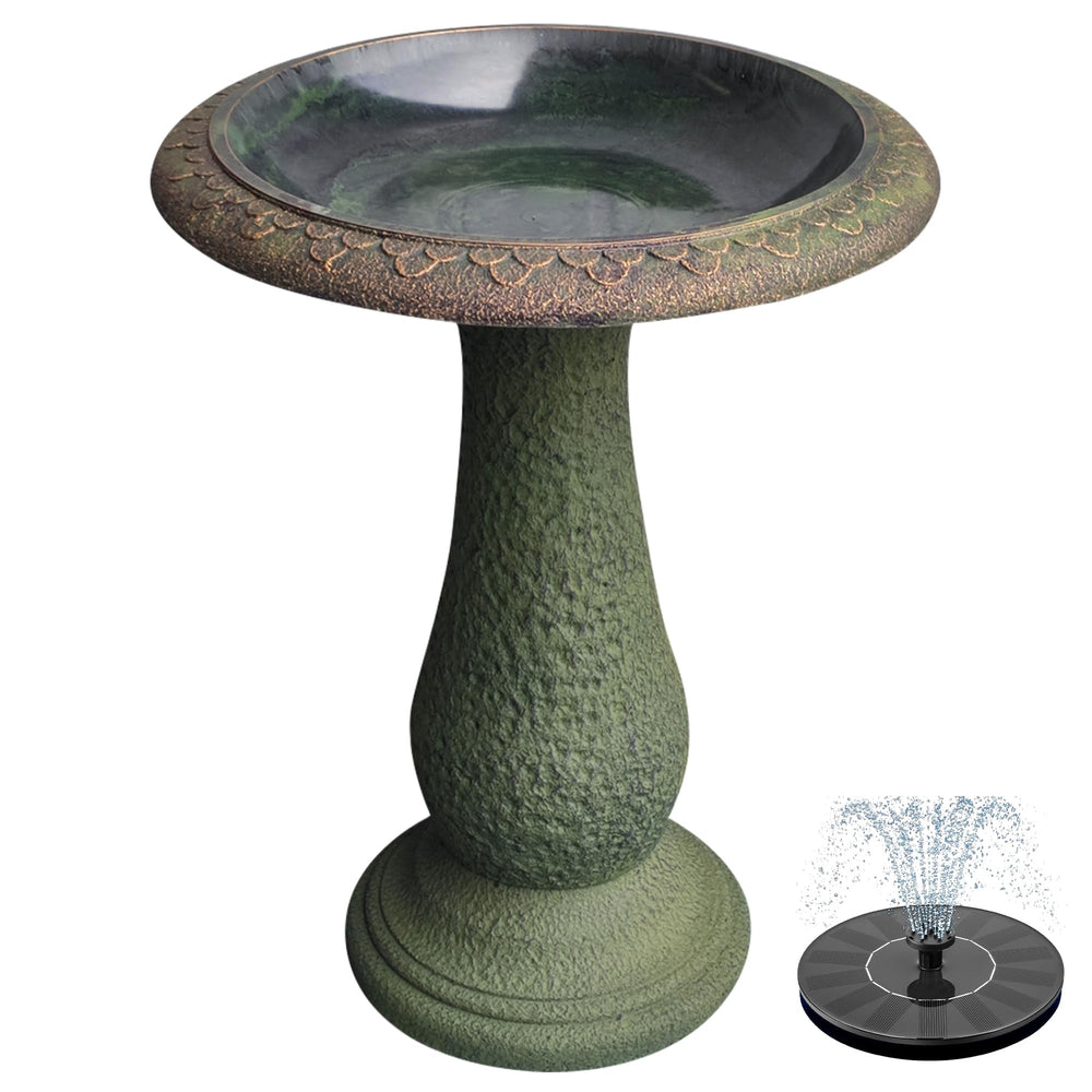 AUSTRAM front view pedestal bird bath showing elegant stone look and stability