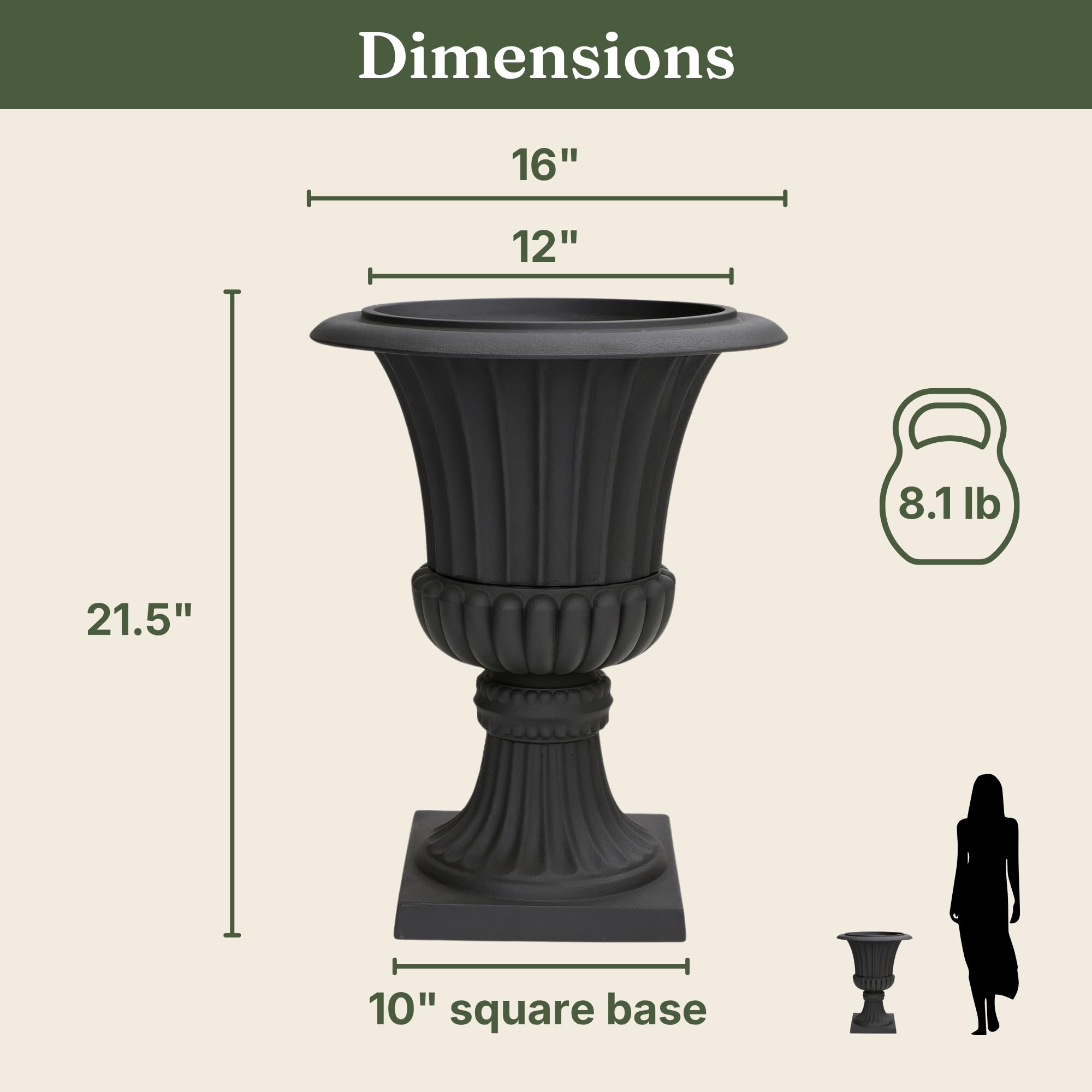 Austram top view showing 16-inch wide mouth for versatile planting