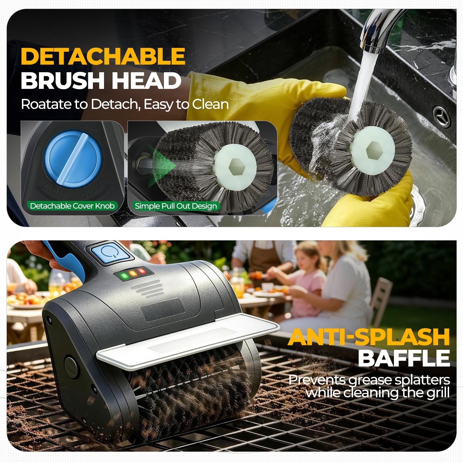 Auto Dynasty brush beside a hand for scale showing compact portable size