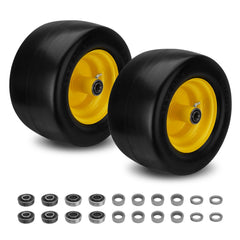 AUTOBABA front view wheel assembly showing tire profile and ready-to-install benefit