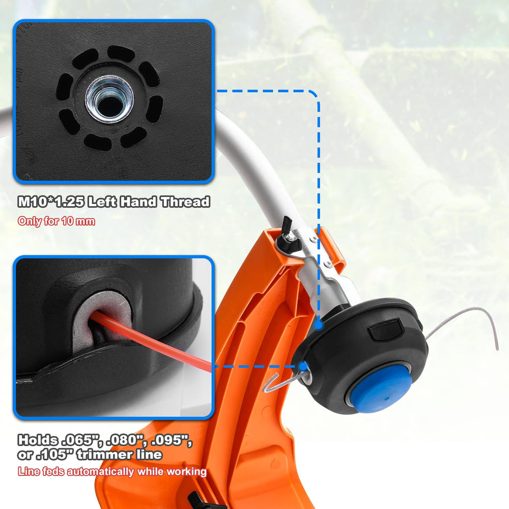 AUTOBABA T35 installed on compatible Husqvarna straight-shaft showing fast fit benefit