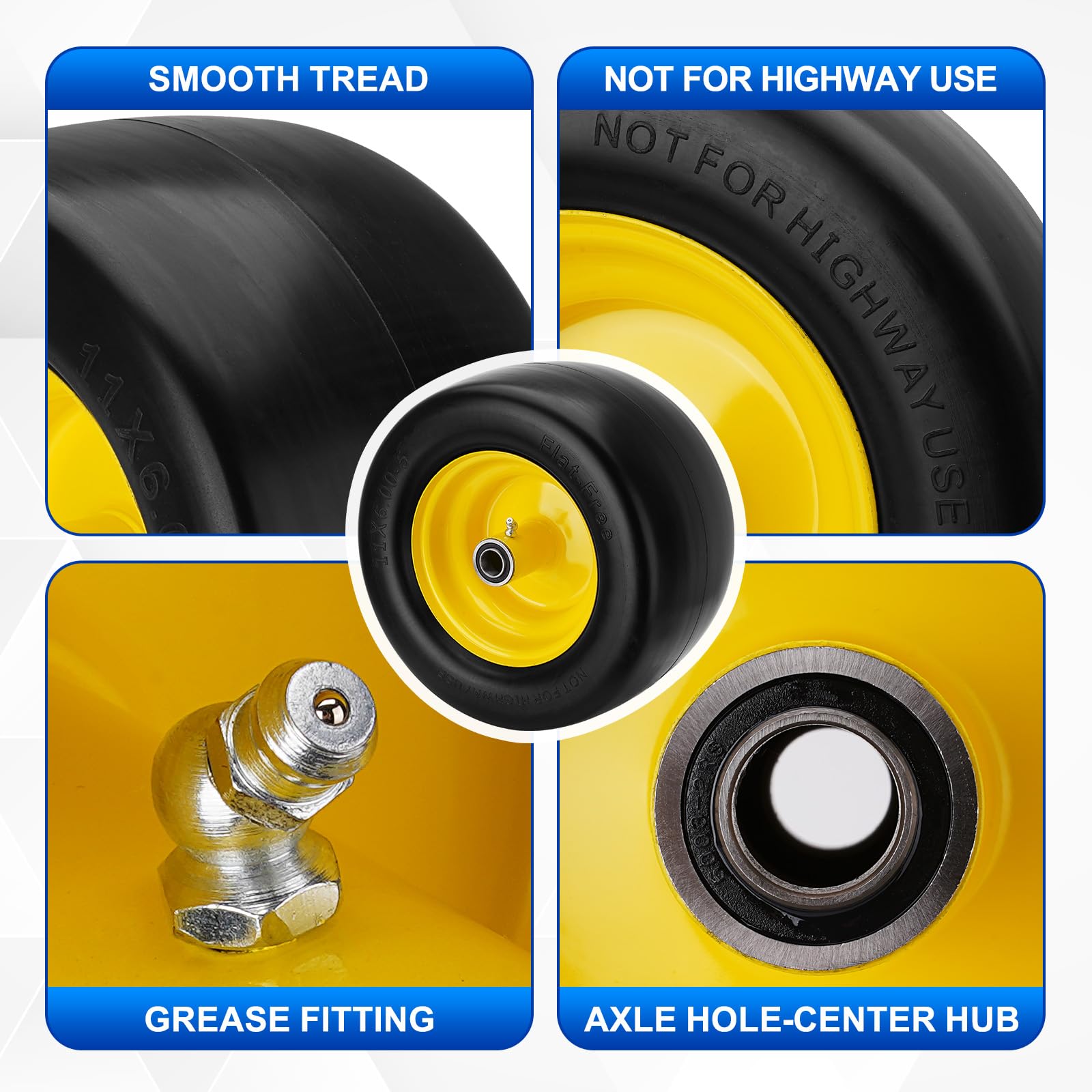 AUTOBABA tire next to ruler illustrating 11x6 size for accurate selection