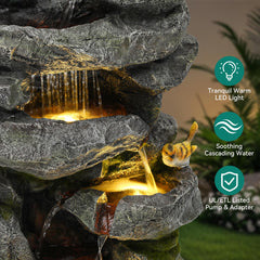 AUTODAYA close-up of rock texture and hand-painted moss highlighting natural look benefits