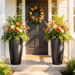 AUTO DAYA front view of both planters showing modern curb appeal