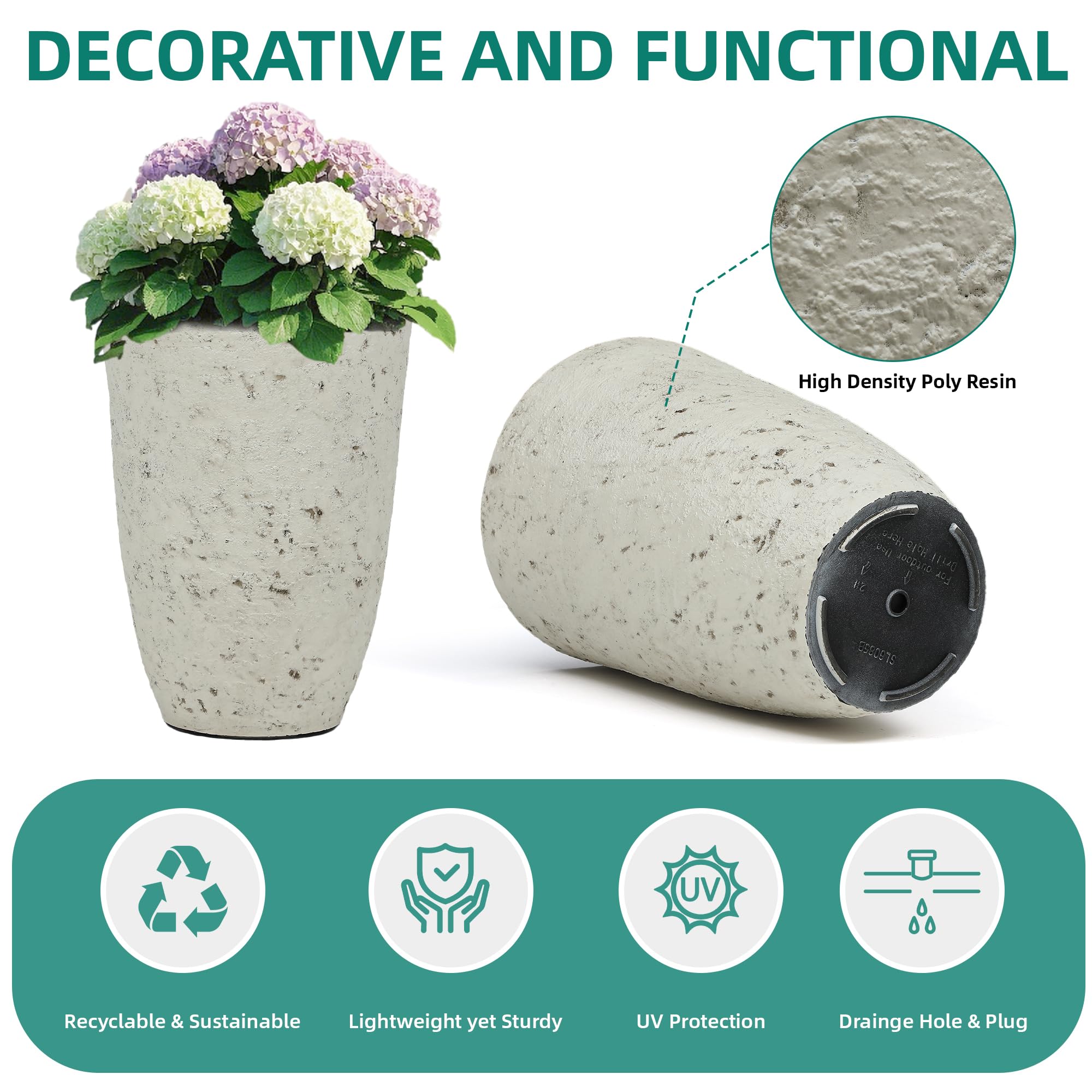 AUTODAYA planters on a front porch flanking a door adding classic style