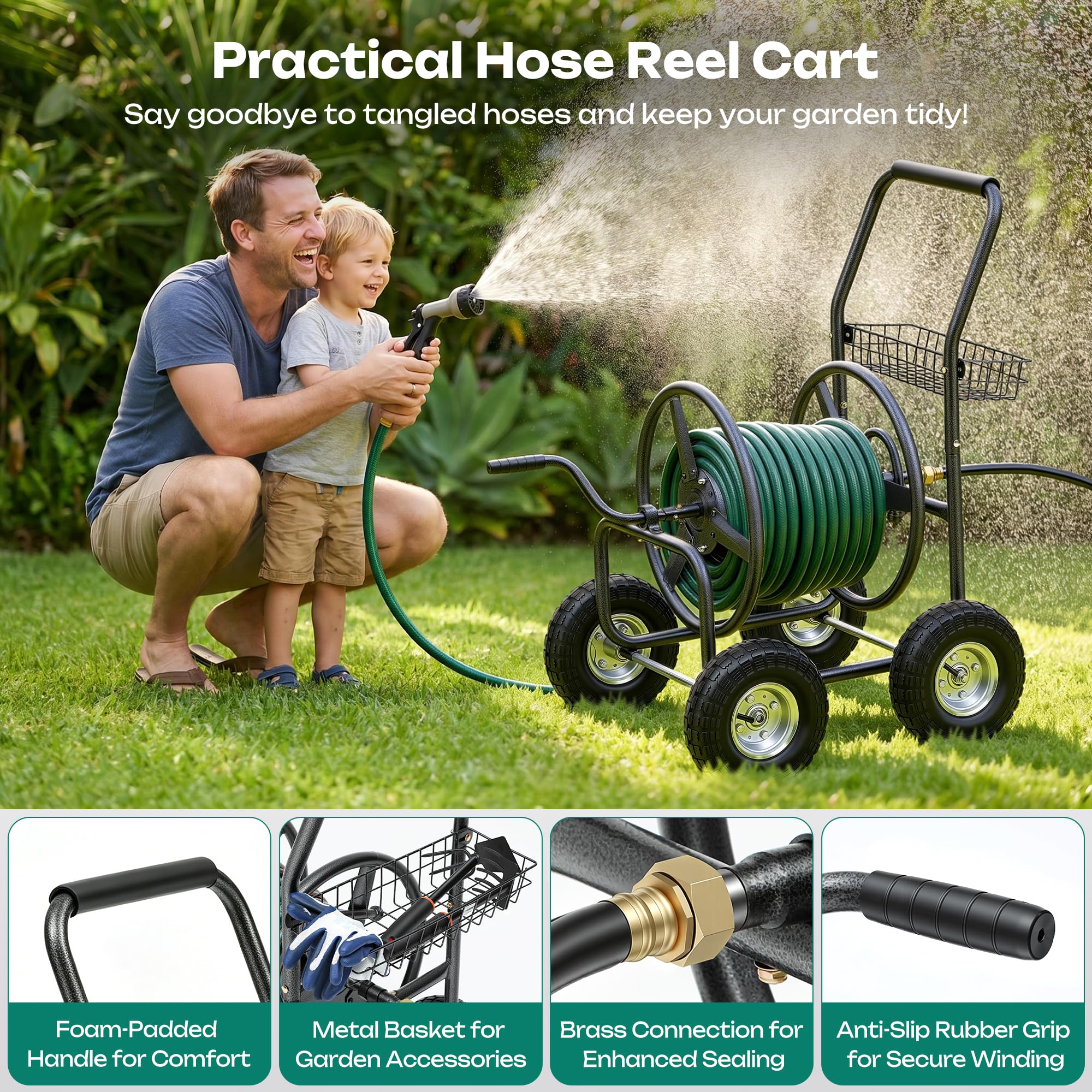 Autodaya metal basket with tools for convenient on-cart storage
