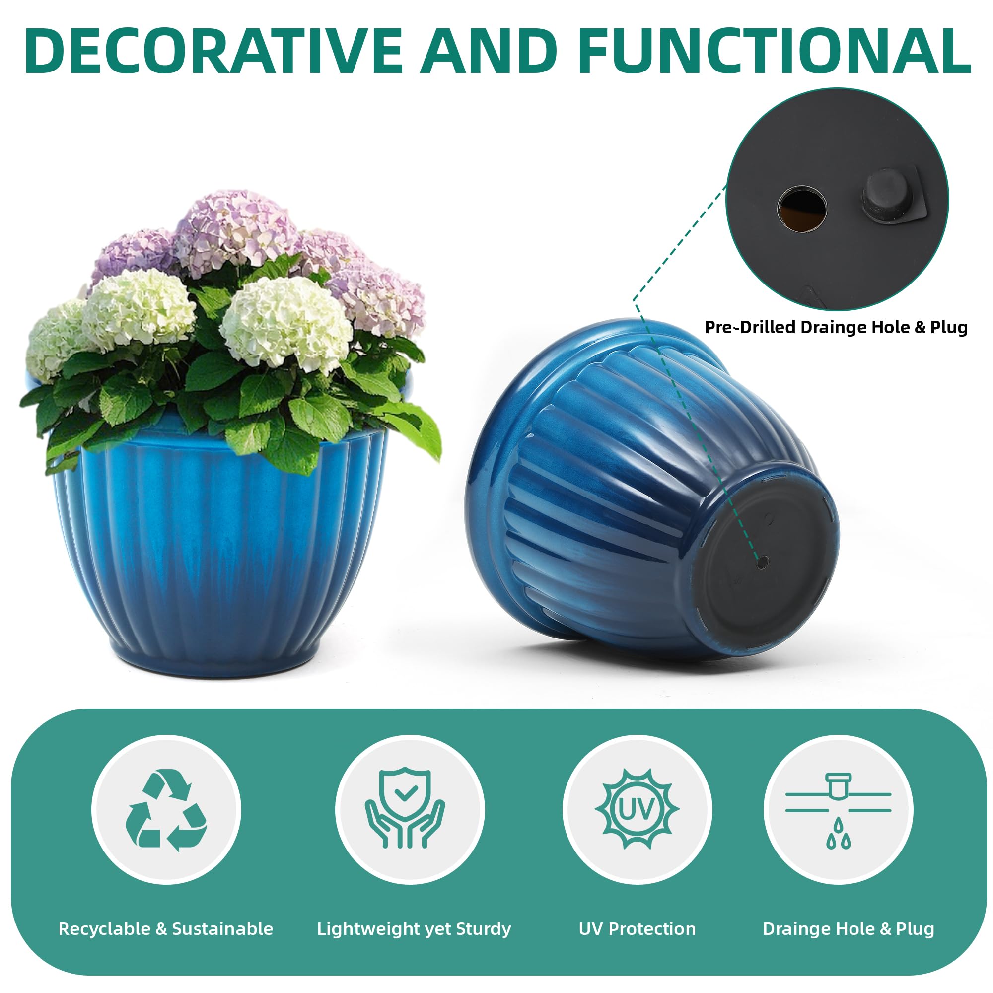AUTO DAYA planters staged on a porch enhancing curb appeal and easy maintenance