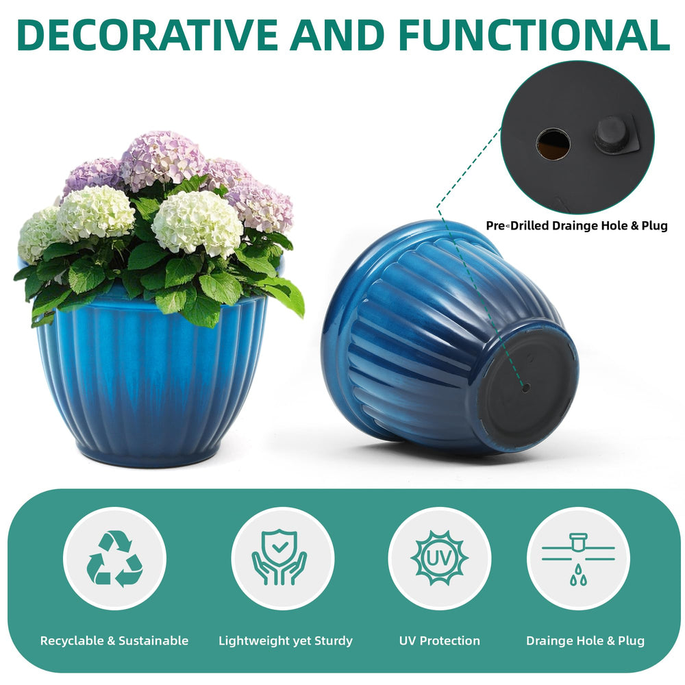 AUTO DAYA planters staged on a porch enhancing curb appeal and easy maintenance