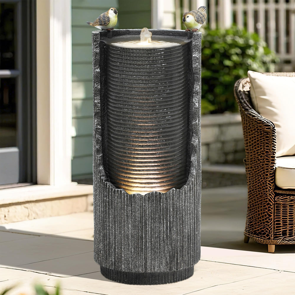 AUTODAYA beside chair to show scale and easy placement on patios
