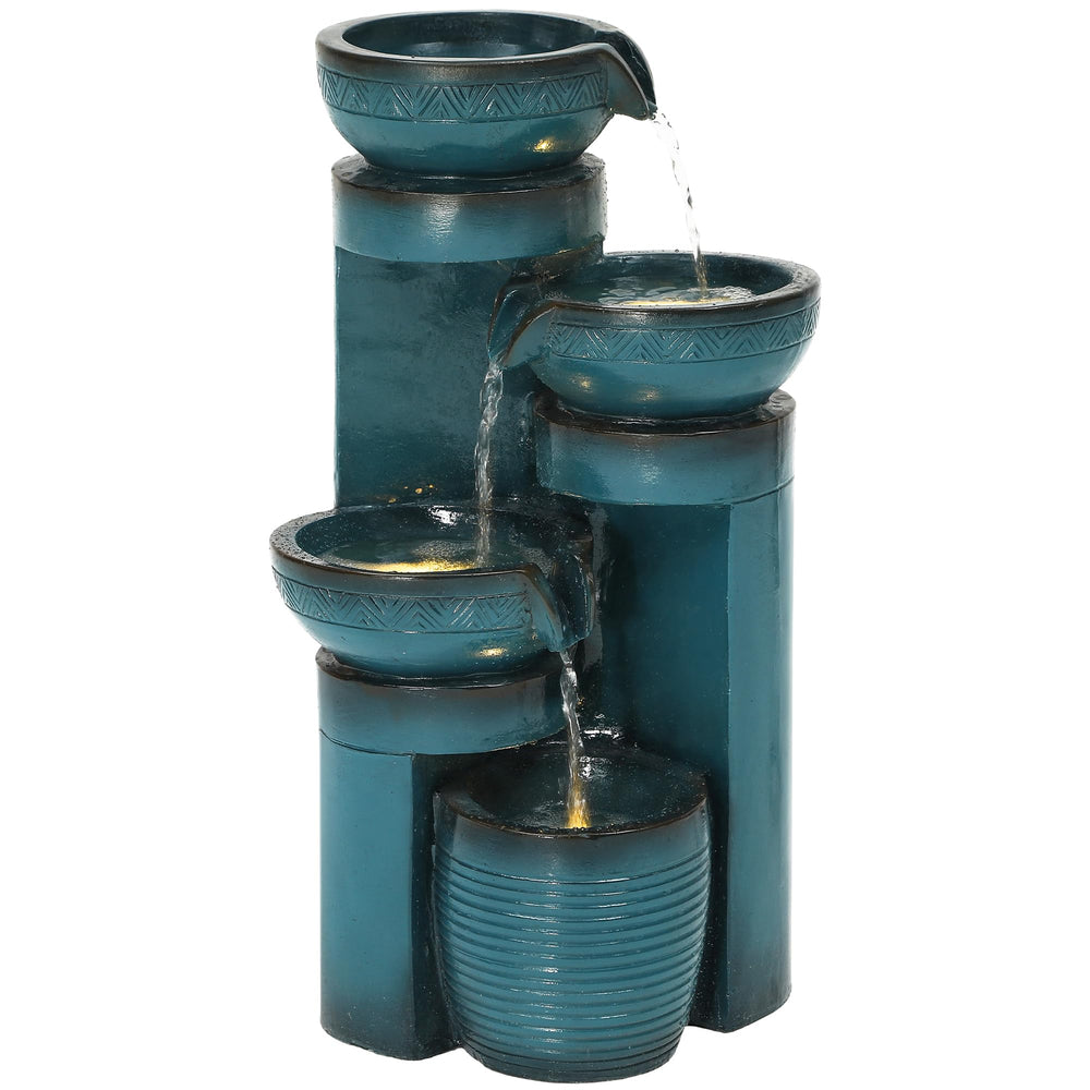 AUTO DAYA fountain beside a chair showing 19.3-inch scale for small patios