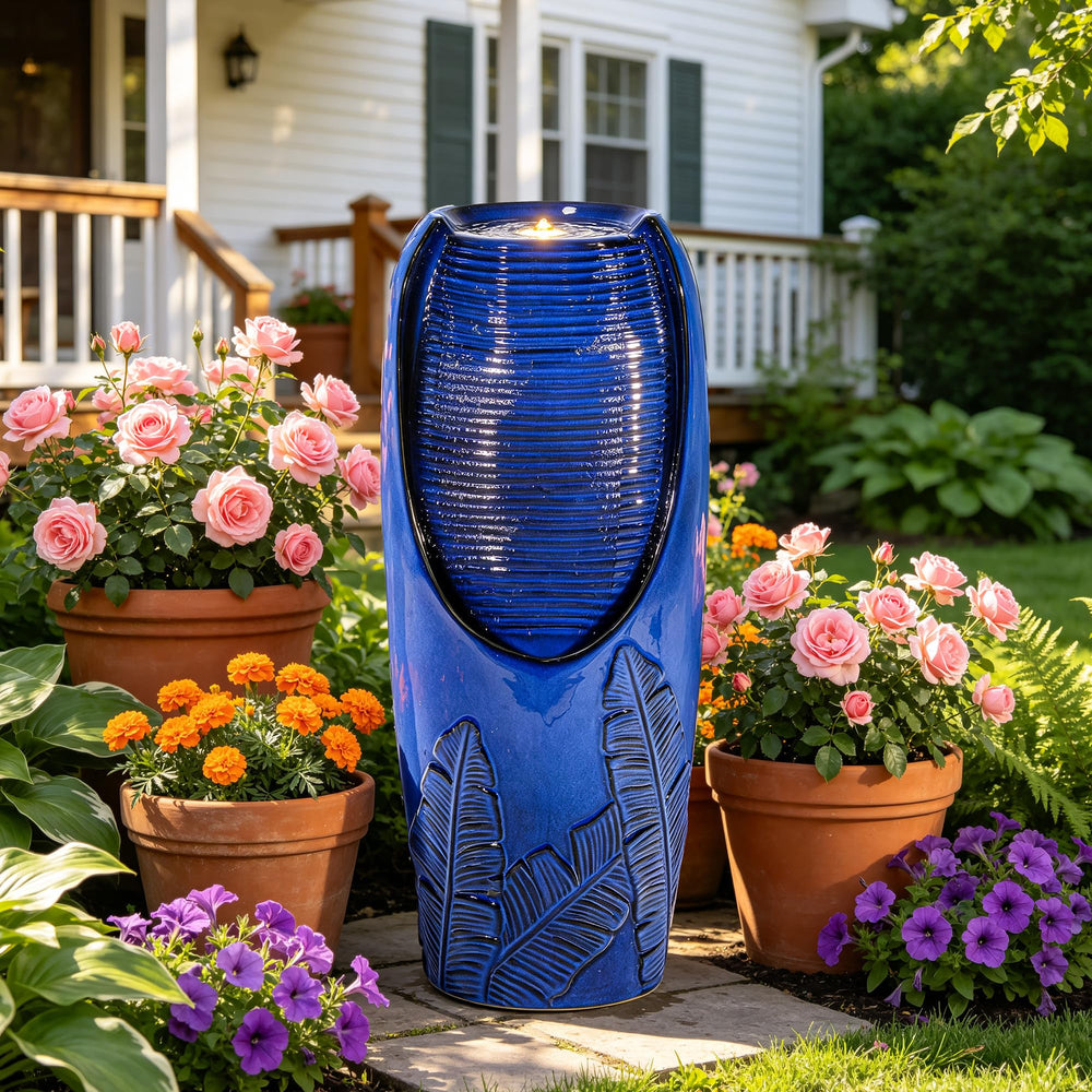 AUTO DAYA embossed tropical leaf ceramic pattern, adds tactile decorative interest