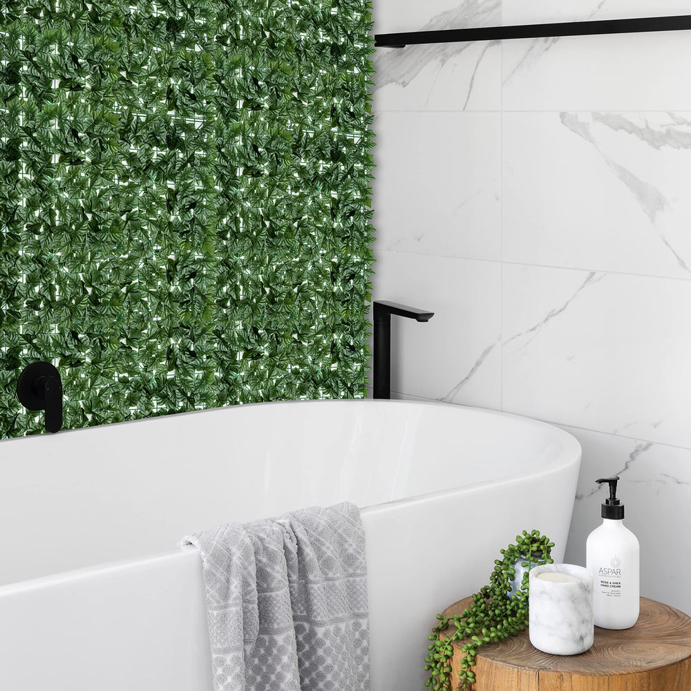 AUTODECO lush ivy backdrop at event showing decorative, low-maintenance greenery