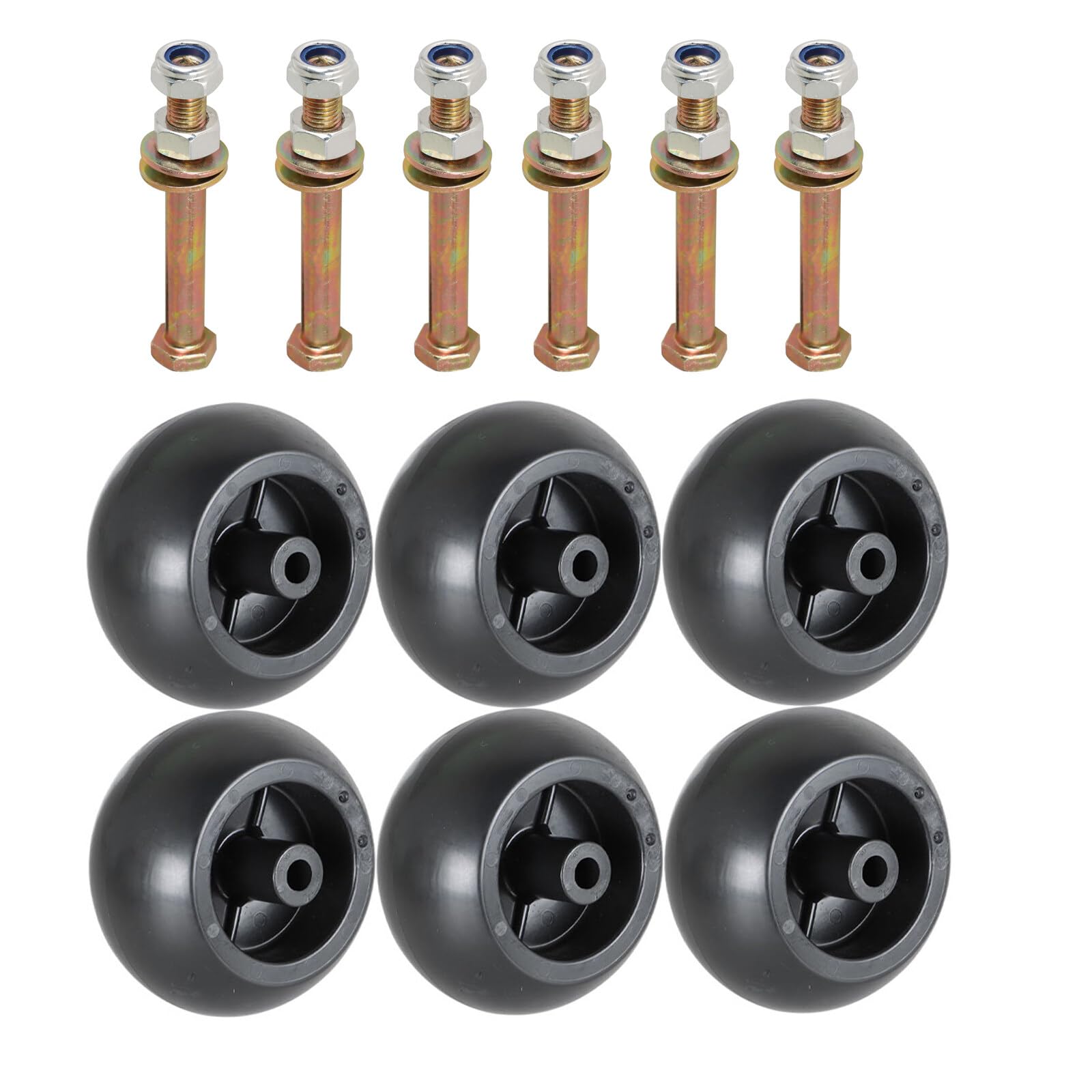 Autoparts front view of the six-deck wheel kit showing complete set and easy replacement benefit