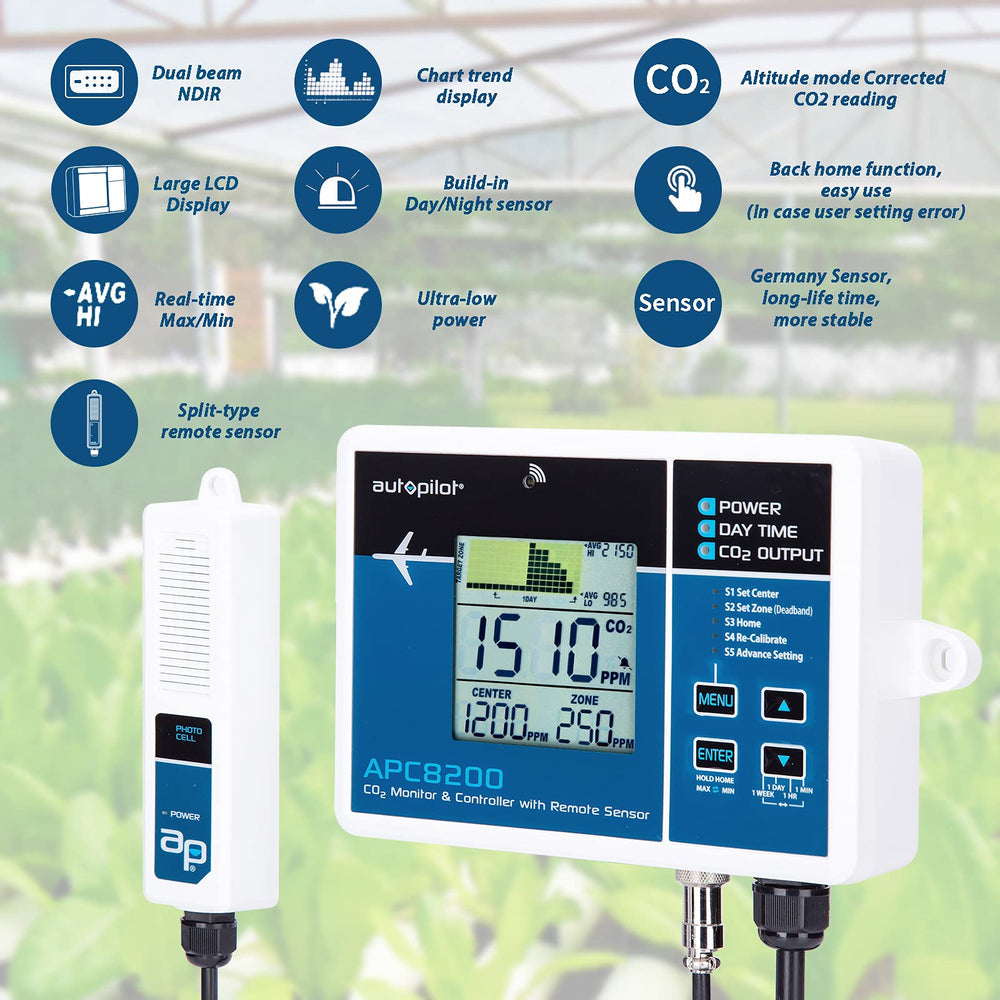 Autopilot remote probe with 15-foot cable placed at canopy height for accurate readings