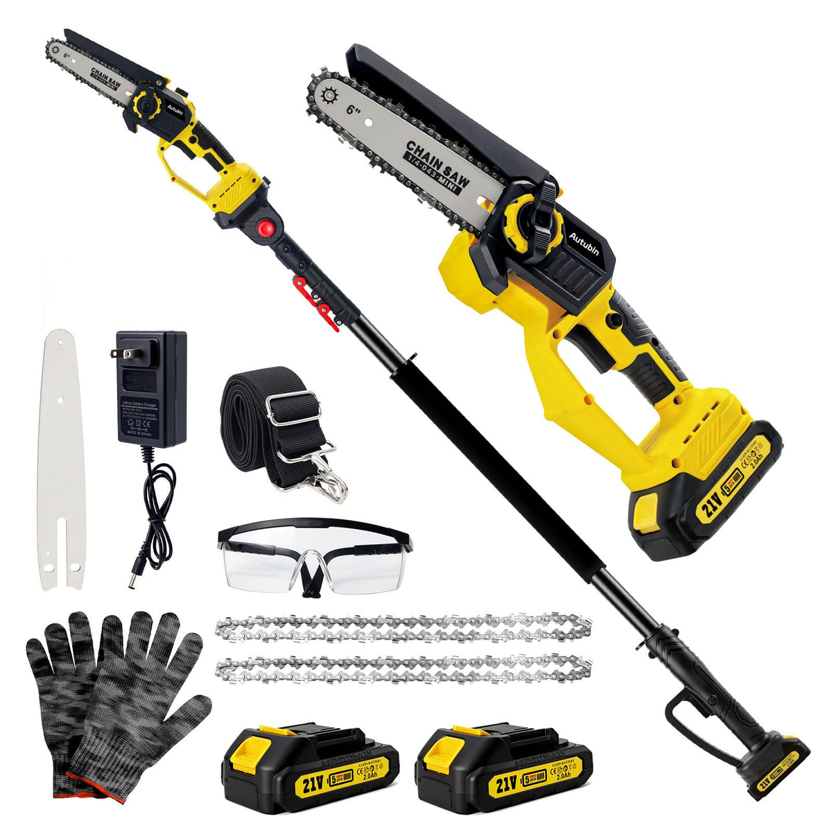 Autubin front view showing compact 2-in-1 saw and packaging, ideal for home trimming