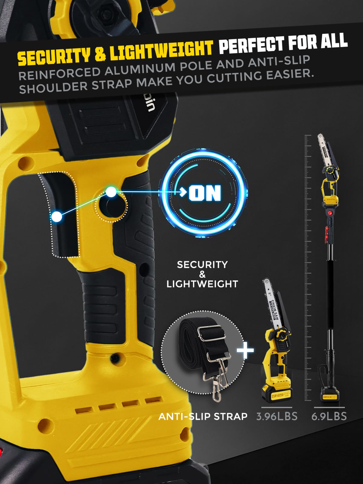 Autubin next to a person to show scale and reach for safe ground-level operation