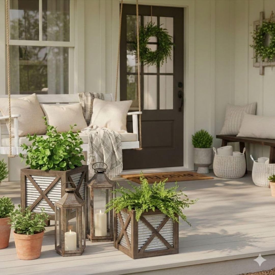 Autumn Alley tall planter side profile highlighting raised legs and space-saving height