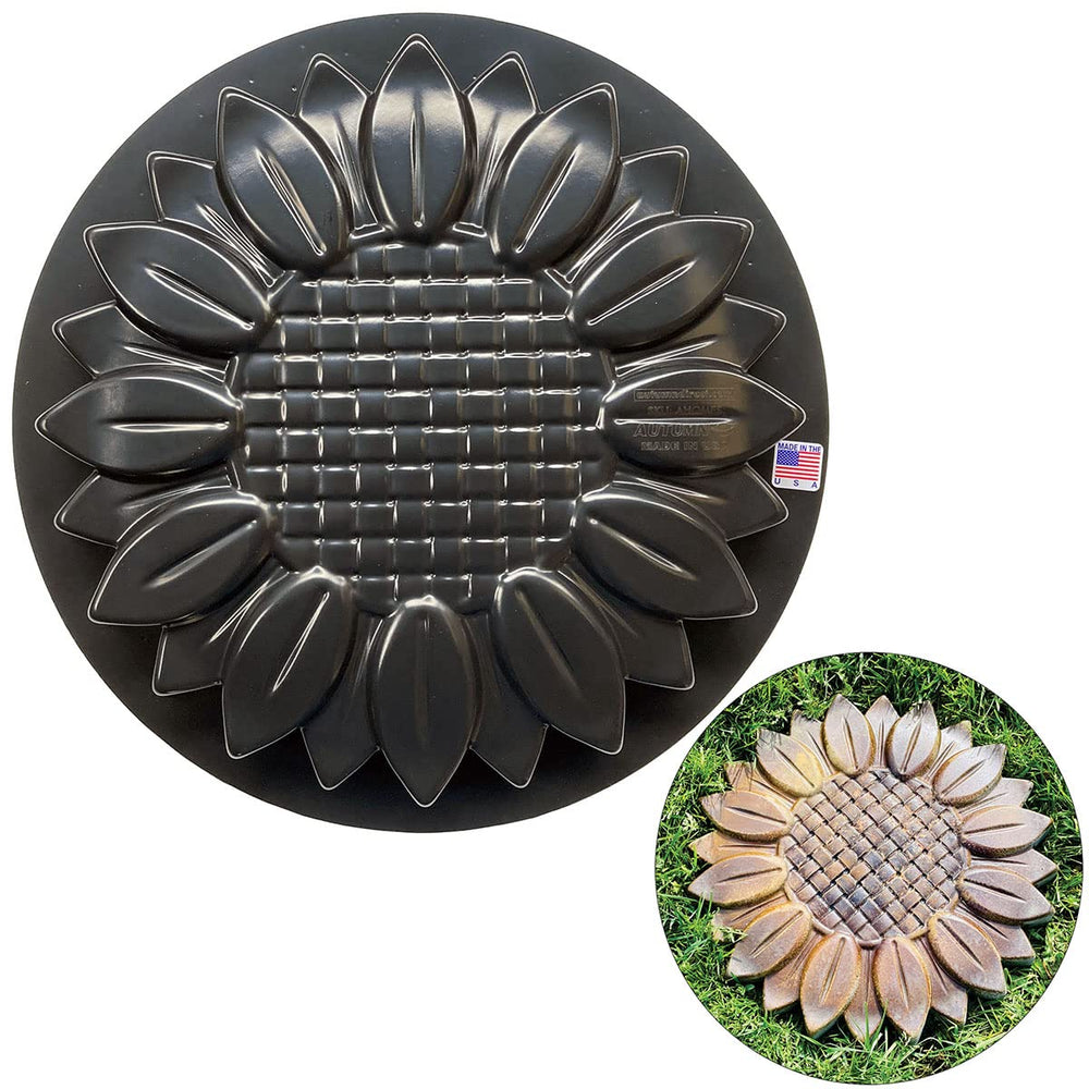 AUTUMN sunflower mold front view showing shape and durable plastic benefits