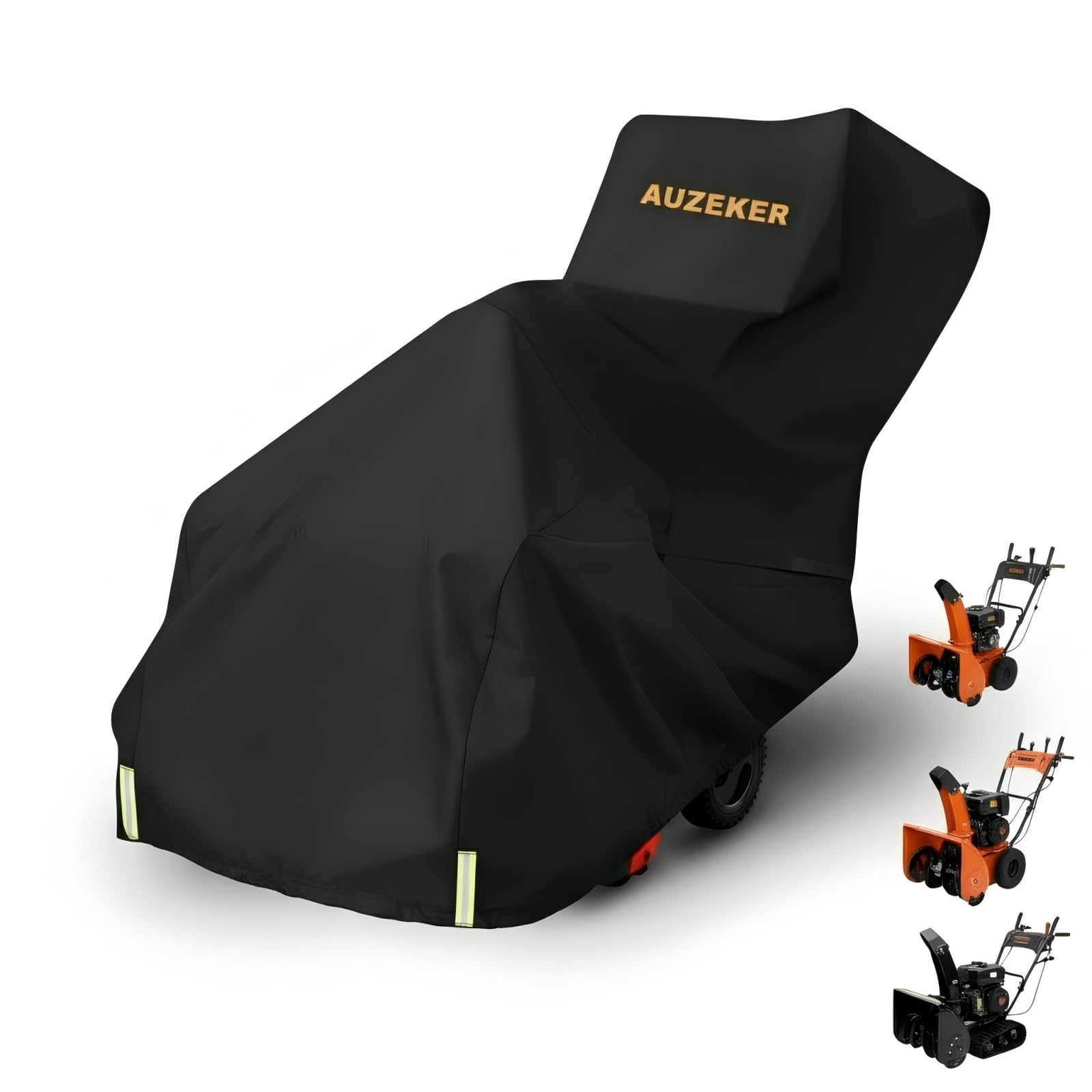 AUZEKER front view showing full snowblower coverage and protection
