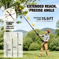 AVADA used as a mini chainsaw by user illustrating handheld trimming benefit