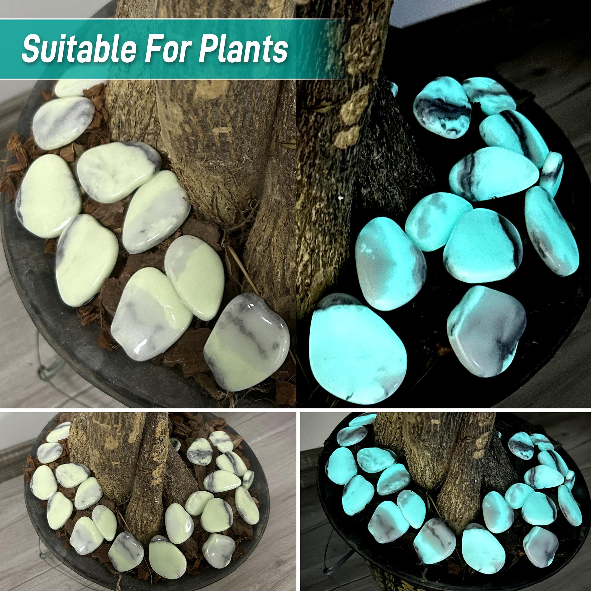 Avalution pebbles as aquarium accents enhancing visual depth and glow