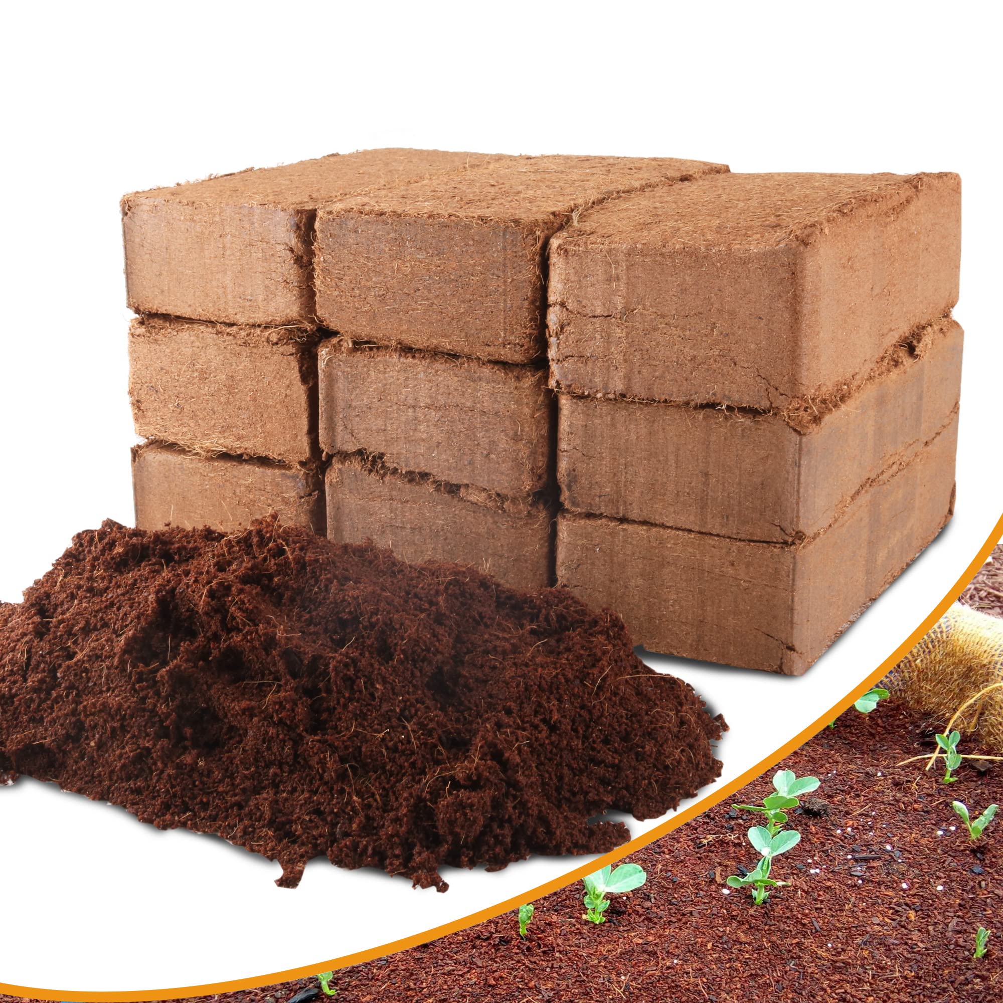 Avalution front packaging showing 9 coir bricks and benefits