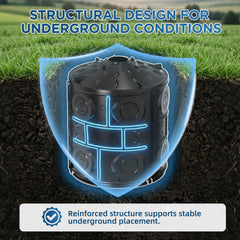 Avanhitch installed in a garden demonstrating yard runoff reduction and landscape protection