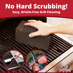 Avant Grub brick held in hand demonstrating compact size for precise cleaning